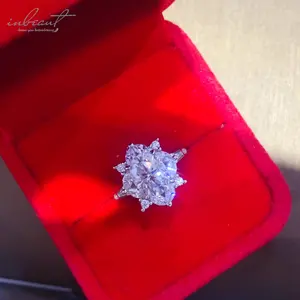 Nova Chegada Prata 925 Original 2 Carat Brilhante Corte Teste de Diamante Passado Cor D FL Oval Moissanite Anel para As Mulheres Jóias Finas