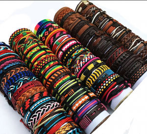 Pulsera de Cuero PU al por Mayor con Baño de Aleación de Zinc, Envío Aleatorio para Mujer, Aprox. 7.5 Pulgadas, 10 Hebras/Lote 734985 - Product Image 4