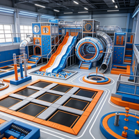 Parc de saut commercial personnalisé, parc de trampolines, parc d'attractions à haute élasticité, aire de jeux intérieure