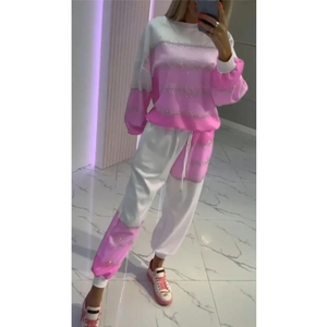 Conjunto de 2 Piezas para Mujer, Estilo Delgado, Tela Ligeramente Transparente, Top Casual de Verano con Rayas, Pantalones con Cordón Ajustable, a la Moda - Product Image 6