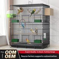 Cage à oiseaux de luxe à double couche en métal, grande taille, écologique, multi-niveaux, pour perroquets, avec cadre robuste, pour l'élevage de perruches et d'animaux domestiques - Offre Spéciale