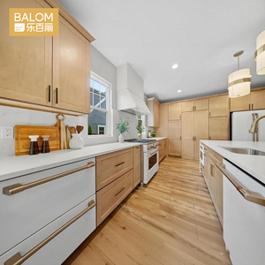 Laminado de pintura de lujo de cocina italiana de gama alta, gabinete de cocina completamente moderno blanco, embalaje plano con diseño personalizado de isla - Product Image 1
