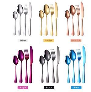 Ensemble <span class=keywords><strong>de</strong></span> Vaisselle en Acier inoxydable Cuillère <span class=keywords><strong>et</strong></span> <span class=keywords><strong>Fourchette</strong></span> 24 pièces Couverts Couverts <span class=keywords><strong>Set</strong></span> <span class=keywords><strong>de</strong></span> Couverts en Or - Product Image 4