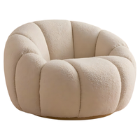 Fauteuil tubulaire minimaliste en tissu bouclé, fauteuil d'appoint incurvé pour salon, chambre, appartement, salle à manger, hôtel, salon, intérieur