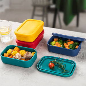 Hot Sale Wholesale Multifunctional Eco Friendly <b>Lunch</b> <b>Box</b> BPA Free Food Storage Container Portable Silicone Bento <b>Lunch</b> <b>Box</b> - Product Image 1