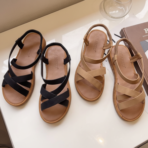 Comodi sandali piatti estivi a 2 colori per donne S9116 fascia per tessitura - Product Image 1