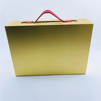 UV Spot Printing Embossing Texture Paper Magnetic Folding Cardboard Box with Handle Custom Size and Shape for Socks and Candles