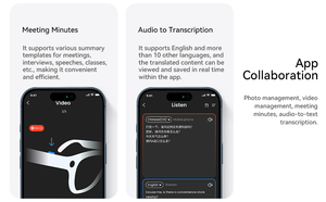 AI Smart Glasses 8.0 Million Pixel 4GB Memory Real-time Translation Photo Video Voice Touch <b>Control</b> IP67 Translator Glasses - Product Image 2