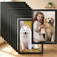 Bingkai Display Magnetik Hitam A4 8.5x11, Bingkai Foto Magnetik Perekat untuk Pajangan Dinding Dokumen Sertifikat