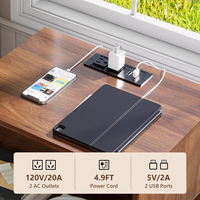 Table de chevet moderne de luxe à lumière naturelle avec double tiroir vertical et fonction de charge pour chambre à coucher et salon