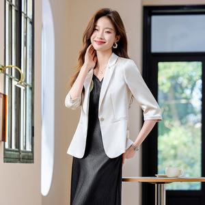Women's Blazer Three Quarter Sleeve Summer Breathable Suit Jacket For Petite Women High End Thin Style - Product Image 3