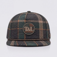 Casquette Snapback à visière plate en toile à carreaux, imprimé topographique, 6 panneaux, perforations laser respirantes, patch drapeau USA, pour le golf, hommes et femmes