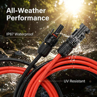 Conector Solar Fotovoltaico Impermeable IP68 al por Mayor, Acoplador Macho-Hembra, Cable de Extensión de 4/6mm², Cobre Puro al 99.9% para Sistema Solar