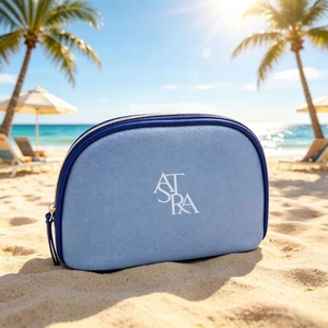 Wholesale Saffiano PU Shell Makeup <b>Bag</b> Waterproof <b>Beach</b> Travel Cosmetic <b>Bags</b> Printing Logo Toiletry Storage Pouch - Product Image 5