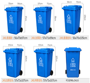 Bán Buôn 50L 30L Thùng Rác Có Thể Với Bánh Xe Ngoài Trời Tái Chế Thùng Rác Có Thể 96 Gallon Thùng Rác Có Thể - Product Image 5