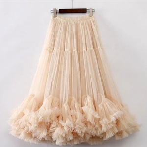 Falda de Malla de Cintura Alta de 92 cm, Falda Elástica por Encima de la Rodilla con Banda Elástica, Falda de Pastel con Borde de <span class=keywords><strong>Hongo</strong></span>, Super Fairy, con Forro de 75 cm - Product Image 1