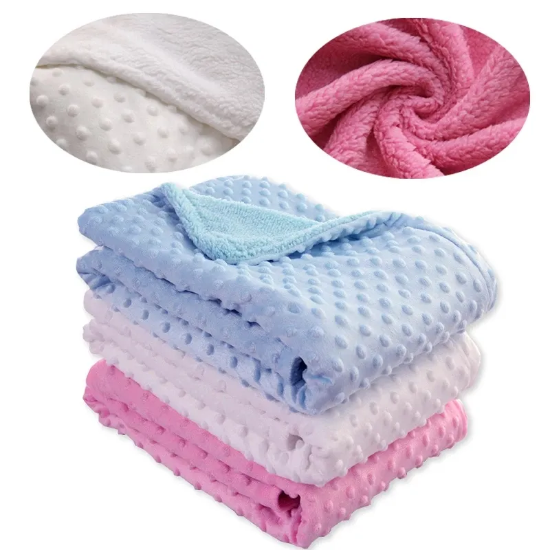 Baby Blanket Swaddling Newborn Baby Diapers Thermal Soft Fleece Solid Bedding Set Cotton Quilt Bath Newborn Products