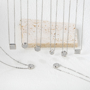 สร้อยข้อมือสแตนเลสเซอร์โคเนียรูปทรงวงรีเรขาคณิตเครื่องประดับฝังไมโครสำหรับผู้หญิงของขวัญสไตล์ยุโรปอเมริกัน - Product Image 2