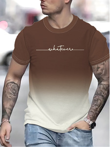 <span class=keywords><strong>Felpa</strong></span> sportiva Casual estiva da <span class=keywords><strong>uomo</strong></span> con scollo rotondo a <span class=keywords><strong>maniche</strong></span> <span class=keywords><strong>corte</strong></span> con stampa in maglia a colori sfumata - Product Image 5