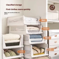 Boîte de rangement pliable en plastique pour garde-robe salon maison sac en tissu organisateur bacs de rangement empilables assemblage sans outil