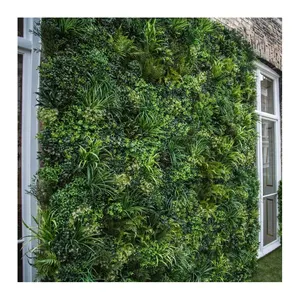 Linwooガーデンシミュレーション偽の緑の葉トピアリーツゲの木プラスチック草の壁屋外装飾用の人工植物