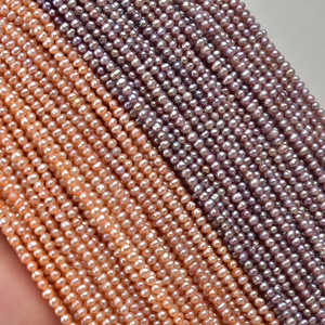 Collier WENCHI 1189 en perles d'eau douce naturelles de 2-3 mm, petites perles, accessoires de bijoux, 36 cm, couleur rose naturel - Product Image 5