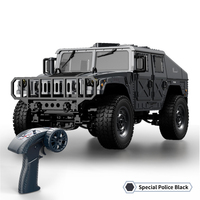 Coche de Control Remoto a Escala 1/14 con Luces, Modelo de Simulación Militar, Coche RC 4x4 para Escalar, Vehículo Todoterreno