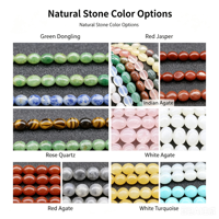 Perles ovales en pierre naturelle, perles en pierre polie lisse pour la fabrication de bracelets, colliers, bijoux, bricolage, vente en gros