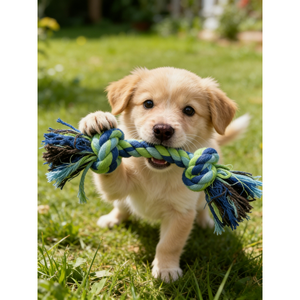 Giocattoli in Corda di Cotone Fatti a Mano con Doppio Nodo Colorato per Cani di Piccola e Grande Taglia - Product Image 2