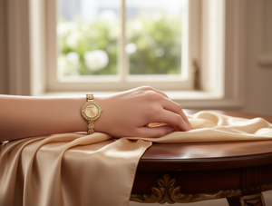 Orologio da Donna Monero in Oro Giallo con Cristalli e Strass, Bracciale a Fiore, Elegante Idea Regalo - Product Image 2