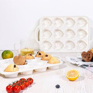 12 Cavity Nonstick Silicone Heart <b>Muffin</b> Pan with Metal Frame, Heat Resistant Cupcake Baking Mold & Dishwasher Safe <b>Muffin</b> <b>Tin</b> - Product Image 1