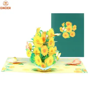 Creative Teacher's Day 3D 3D Greeting Card Sunflower Butterfly Thank You Card