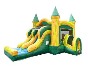 Toboggan aquatique gonflable, château gonflable combiné, qualité commerciale, 100% PVC, pour enfants et adultes, panier de basket-ball, <span class=keywords><strong>jeu</strong></span> en plein air, cour arrière - Product Image 1