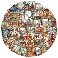 50 pegatinas de escenas navideñas con dibujos animados para decoración DIY de fundas de teléfono, cuadernos y vasos.