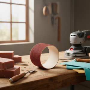 Funda de tela abrasiva de corindón de 45x30 mm, grano 180, para herramientas de lijado - Product Image 3