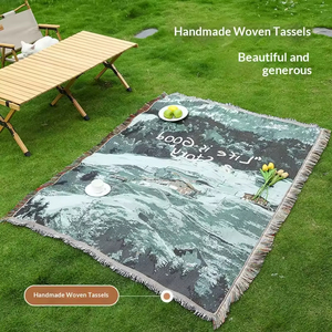Housse de canapé <span class=keywords><strong>tapisserie</strong></span> style nordique, paysage apaisant, tissée à la machine, multifonctionnelle, lavable à la main, pour camping et pique-nique - Product Image 2