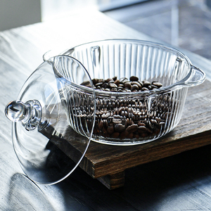 Chất lượng cao mới nhất cao Borosilicate nhà bếp nhà kính món ăn nồi rõ ràng Bộ đồ ăn thực phẩm bát thủy tinh với nắp - Product Image 5
