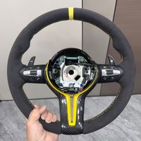 Volant de voiture en daim intégral avec cadre jaune amélioré pour BMW Série 3, Série 5, M3, M5, F10, F18, F20, F40, F45, F11, F18, F92, F93