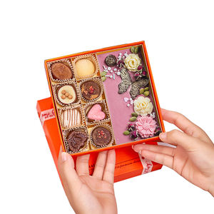 Neujahrs-DIY 9-Fächer Quadratische Schachtel Schokoladentrüffel Süßigkeiten Geschenkbox Leere Papierschachteln für Heim- und Bürogebrauch - Product Image 1