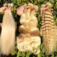 Extensions de cheveux humains brésiliens 100% Remy, lots en gros pas chers, blond 613, lots de cheveux humains ondulés profonds