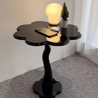 Table basse en bois style Ins moderne, design pétale français, pour décoration intérieure, idéale pour le coin canapé du salon, hauteur réglable