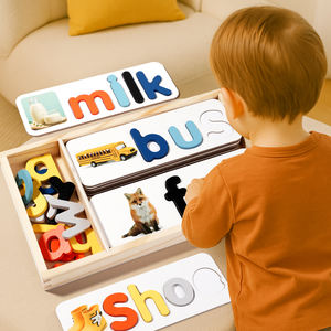 <span class=keywords><strong>Jeu</strong></span> <span class=keywords><strong>de</strong></span> puzzle en bois pour l'orthographe, jouets <span class=keywords><strong>de</strong></span> construction <span class=keywords><strong>de</strong></span> mots CVC et puzzle phonétique, jouet <span class=keywords><strong>de</strong></span> lecture précoce pour la reconnaissance des lettres - Product Image 5