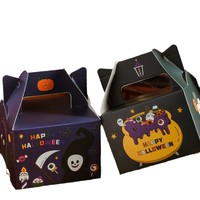 Boîte à bonbons portable en forme de citrouille pour Halloween, écologique, avec poignée en carton, nouveau sac cadeau pour enfants pour les fêtes