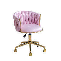 Chaise de bureau d'ordinateur de luxe légère et dorée en tissu moderne tabouret de chambre à coucher pour la maison pour la coiffeuse d'ancre