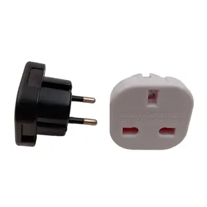 Adaptador de viaje-UK a EU Euro Adaptador europeo Enchufe blanco 2 pines