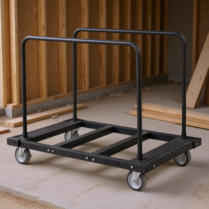 Carrello per Cartongesso Resistente 45.28 x 29.13 Pollici con 5 Ruote Girevoli, Piattaforma Metallica per Pannelli in Cartongesso e Movimentazione Legname - Product Image 2
