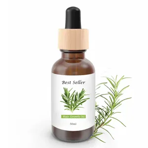 Private Label Organic Herb Extract Rosemary Castor Hair Growth Oil Serum