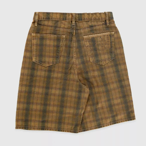 Shorts Vaqueros a Cuadros con Estampado Personalizado para Hombre, Estilo Casual, Corte Amplio, Ropa de Primavera/Verano 2026 - Product Image 2