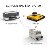 Impresora DTF Todo en Uno de 30 cm con Horno y Agitador, Cabezal Único F1080 para Impresión de Logotipos en Tela de Algodón y Poliéster