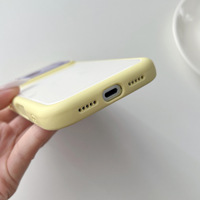 Coque en acrylique mignonne bicolore pour iPhone 13 14 15 16 17 Pro Max, protection de caméra avec grande fenêtre et pare-chocs